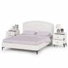 Кровать 1600 с ортопедическим основанием Валенсия и две тумбочки цвет белый шагрень
