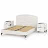 Кровать 1600 с ортопедическим основанием Валенсия и две тумбочки цвет белый шагрень