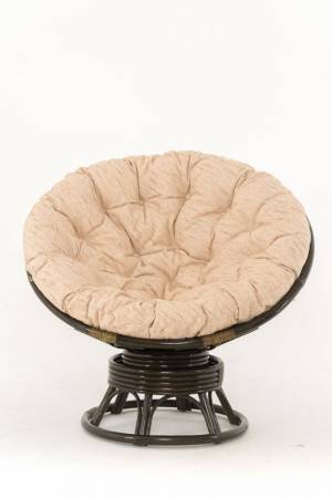 Кресло-качалка "PAPASAN"  темный коньяк с механизмом рогожка