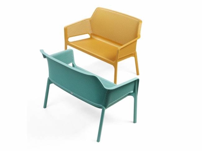 Диван пластиковый Net Bench ментоловый 1160х700х860 мм