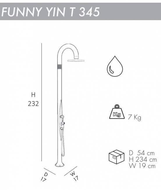 Душ уличный Funny Yin T 345 антрацит 170х170х2320 мм