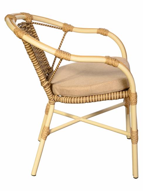 Кресло Bali (Бали) из искусственного ротанга, слоновая кость