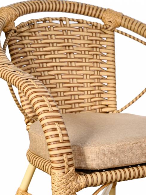 Кресло Bali (Бали) из искусственного ротанга, слоновая кость