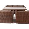 "Моккачино" обеденная группа из искусственного ротанга, цвет коричневый