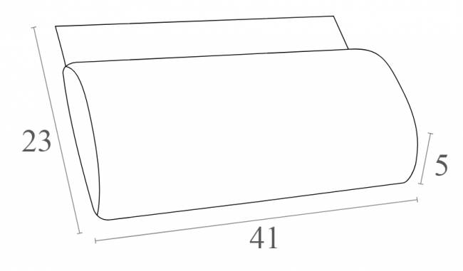 Подушка-подголовник для шезлонга Slim темно-серый 410х230х50 мм