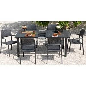 Набор пластиковой мебели, стол Levante и 6 кресел Bora, цвет кофе