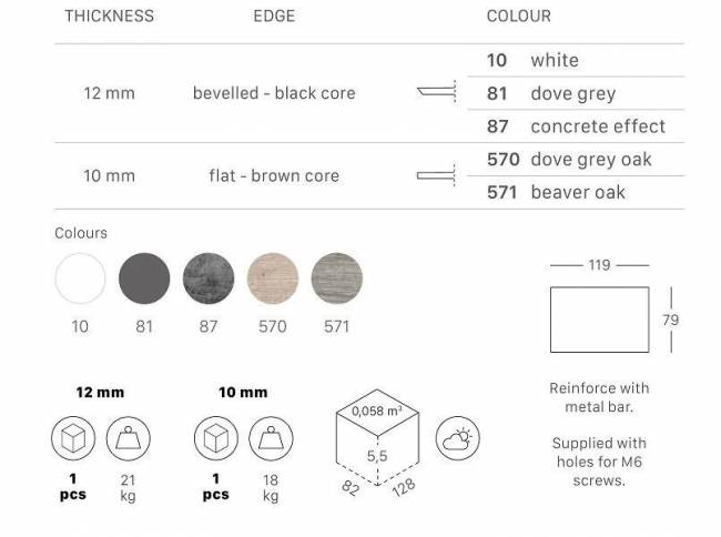 Столешница прямоугольная для подстолья Tiffany состаренный серый дуб 1200х800х10 мм Столешница прямоугольная для подстолья Tiffany состаренный серый дуб 1200х800х10 мм