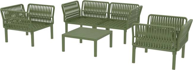 Комплект пластиковой мебели Portofino Lounge оливковый, светло-коричневый