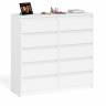 Комод высокий на десять выдвижных ящиков Мори МК1200.10 цвет белый