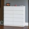Комод высокий на десять выдвижных ящиков Мори МК1200.10 цвет белый