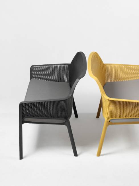 Диван пластиковый Net Bench антрацит 1160х700х860 мм