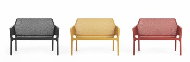 Диван пластиковый Net Bench антрацит 1160х700х860 мм