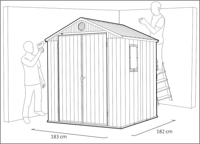 Сарай "Дарвин 6х6" (размеры 183 х 182 см), коричневый