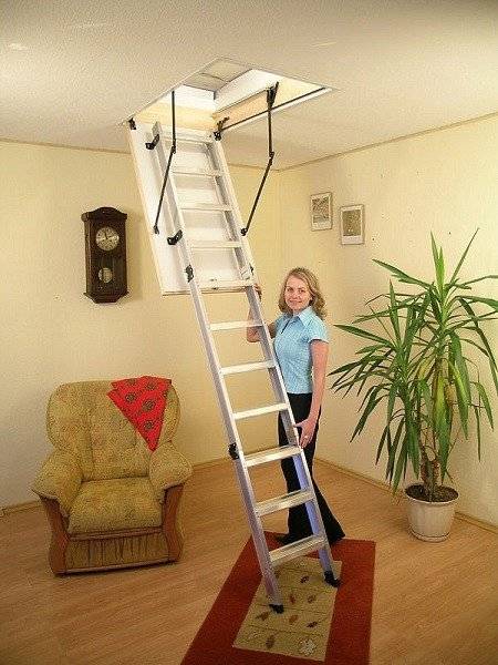 Алюминиевая чердачная лестница Alu-Profi Алюминиевая чердачная лестница Alu-Profi