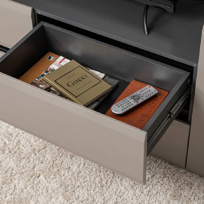 Тумба под ТВ Сидней 13.63 цвет антрацит/МДФ веллюто капучино