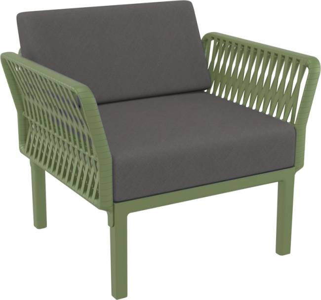 Комплект пластиковой мебели Portofino Lounge оливковый, темно-серый Комплект пластиковой мебели Portofino Lounge оливковый, темно-серый