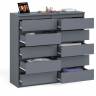 Комод высокий на десять выдвижных ящиков Мори МК1200.10 цвет графит
