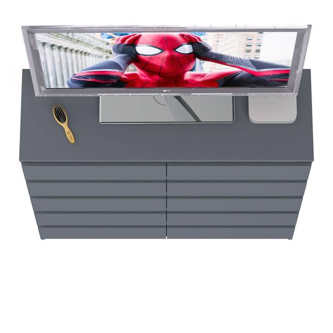 Комод высокий на десять выдвижных ящиков Мори МК1200.10 цвет графит