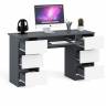 Компьютерный стол с двумя тумбами Мори МС-2 цвет графит/белый