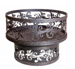 Кованая костровая чаша Русские узоры (с функцией мангала) 66 Х 70 Х 70