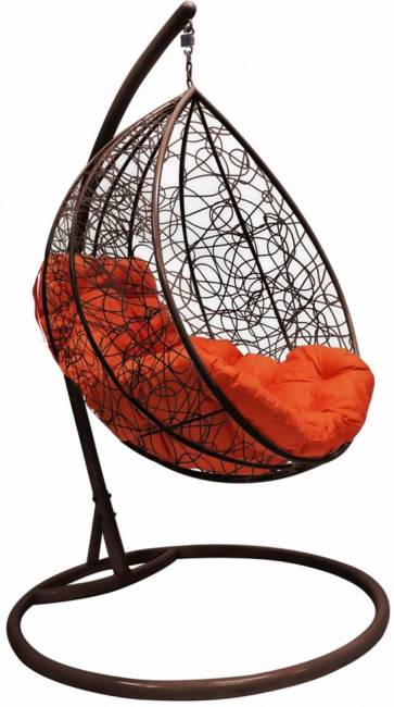 Подвесное кресло кокон «капля ротанг» коричневый