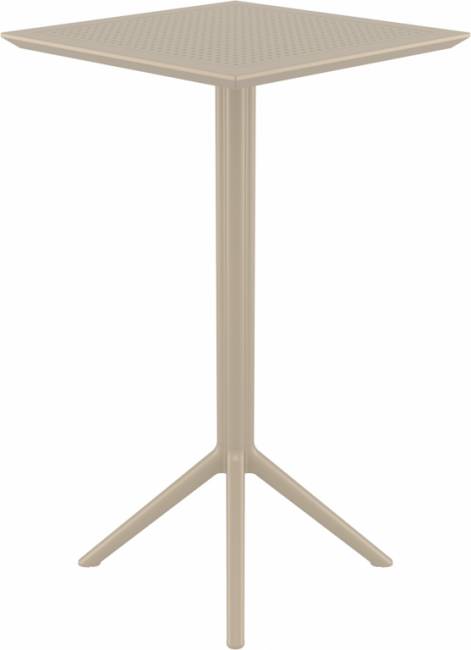 Стол пластиковый барный складной Sky Folding Bar Table 60 бежевый 600х600х1080 мм
