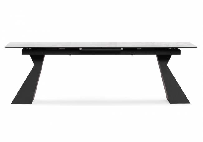 Денхольм 240(290)х100х75 белый мрамор / черный