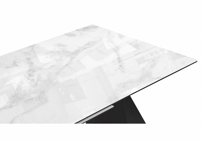 Денхольм 240(290)х100х75 белый мрамор / черный