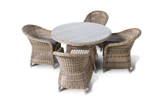 "Равенна" обеденная группа плетеная, цвет соломенный "Равенна" обеденная группа плетеная, цвет соломенный