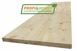 Столешница для кухни 3100 х 600 х 28 сосна, А сращенный, без покраски