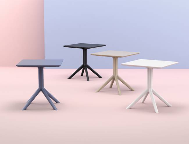 Стол пластиковый Sky Table 70 черный 700х700х740 мм