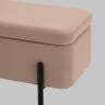 Банкетка Болейн с ящиком велюр бежевый черные ножки