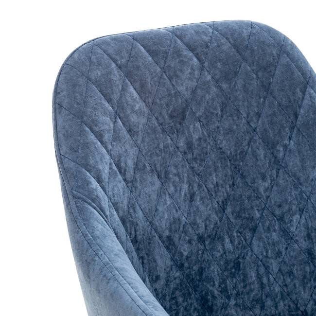 Стул с подлокотниками Leset Слим, каркас Белый, велюр Синий Синий Белый