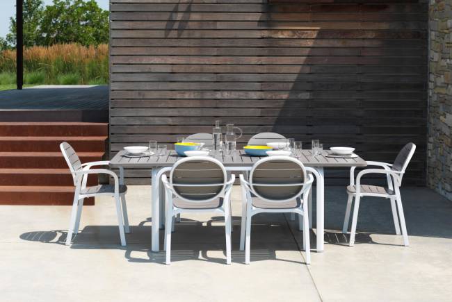 Стол пластиковый раздвижной Alloro 140 Extensible белый, тортора 1400-2100х1000х730 мм