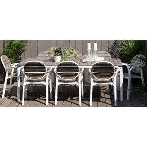 Набор пластиковой мебели, стол Alloro 210 и 8 кресел Palma, цвет bianco tortora