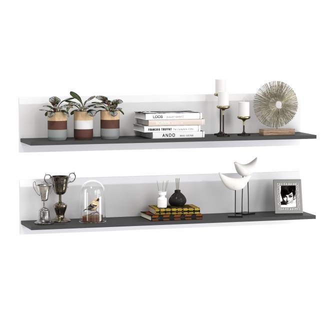 Две открытых полки Сидней цвет белый/чёрный Две открытых полки Сидней цвет белый/чёрный