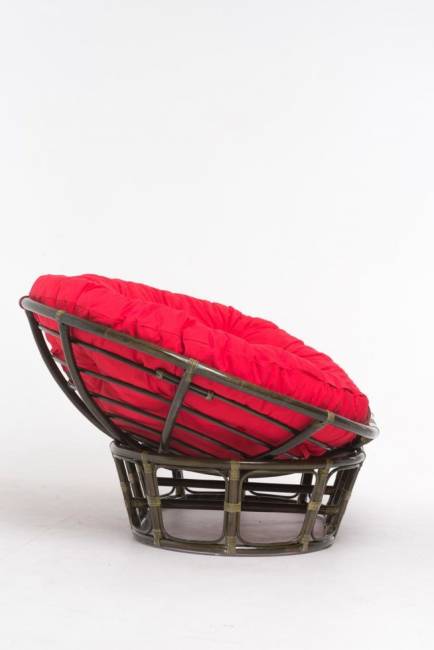 Кресло "MAMASAN" олива  красная подушка