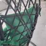 Кресло подвесное Кокон XL (стойка+основание.черн.,корзн.черн.,подуш тём-зеленый)