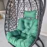 Кресло подвесное Кокон XL (стойка+основание.черн.,корзн.черн.,подуш тём-зеленый)