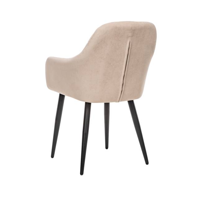 Стул с подлокотниками Leset Слим, каркас Черный, велюр Бежевый Бежевый Черный