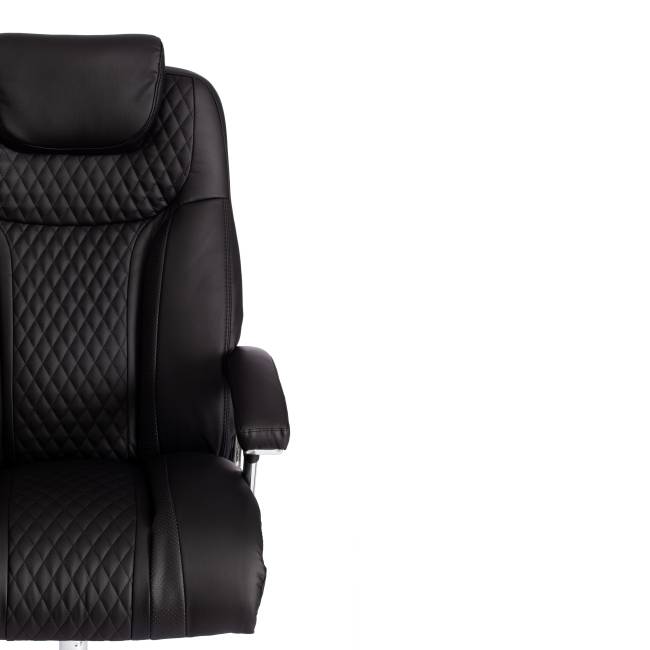 Кресло Траст/Trust (макс) кож/зам, черный/черный стеганный/черный, 36-6/36-6/36-6/06 черный/черный стеганный/черный кож/зам