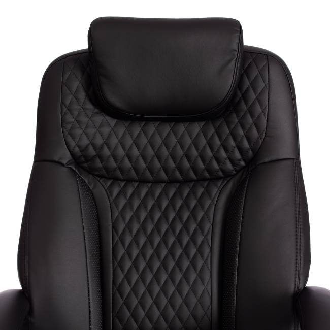 Кресло Траст/Trust (макс) кож/зам, черный/черный стеганный/черный, 36-6/36-6/36-6/06 черный/черный стеганный/черный кож/зам