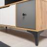 Тумба под ТВ Вайс 13.270.01 цвет дуб золотой/тёмно-серый/МДФ милк софт