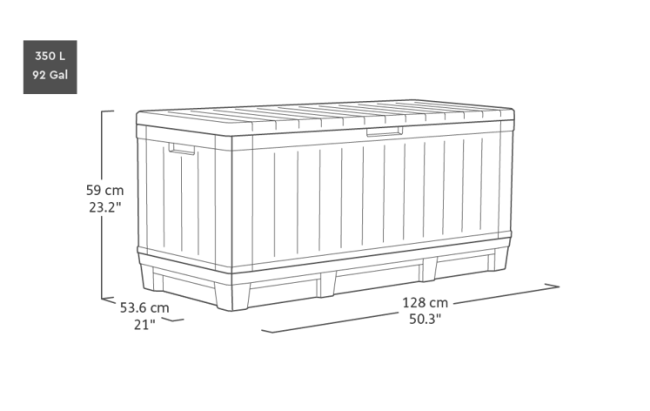 Сундук Кенвуд (KENTWOOD STORAGE BOX) 350л, графит