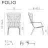 Лаунж-кресло пластиковое с подушкой Folio белый, бежевый 720х810-925х1130-1065 мм