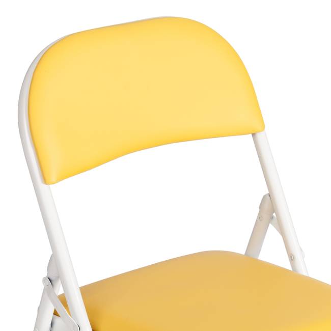 Стул складной Фолдер/Folder (мод.3022G) каркас: металл, сиденье/спинка: экокожа, 46.5х47.5х79см, желтый/белый (Комплект из 6 шт.) желтый, белый каркас: металл, сиденье/спинка: экокожа Стул складной Фолдер/Folder (мод.3022G) каркас: металл, сиденье/спинка: экокожа, 46.5х47.5х79см, желтый/белый (Комплект из 6 шт.) желтый, белый каркас: металл, сиденье/спинка: экокожа