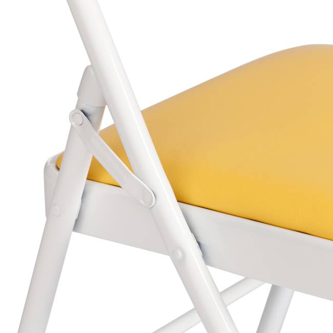 Стул складной Фолдер/Folder (мод.3022G) каркас: металл, сиденье/спинка: экокожа, 46.5х47.5х79см, желтый/белый (Комплект из 6 шт.) желтый, белый каркас: металл, сиденье/спинка: экокожа Стул складной Фолдер/Folder (мод.3022G) каркас: металл, сиденье/спинка: экокожа, 46.5х47.5х79см, желтый/белый (Комплект из 6 шт.) желтый, белый каркас: металл, сиденье/спинка: экокожа