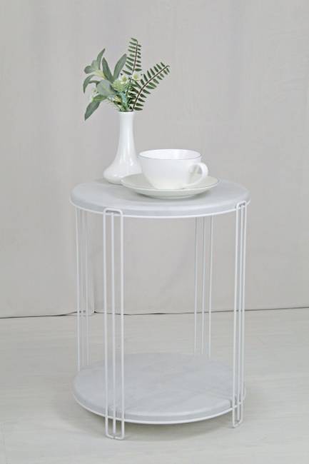 Столик кофейный SHT-CT33-1 белый муар / бетон лофт