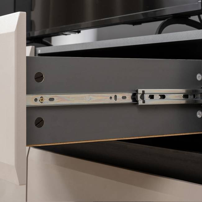 Два шкафа с полками внутри и тумба под ТВ Сидней цвет антрацит/МДФ веллюто капучино