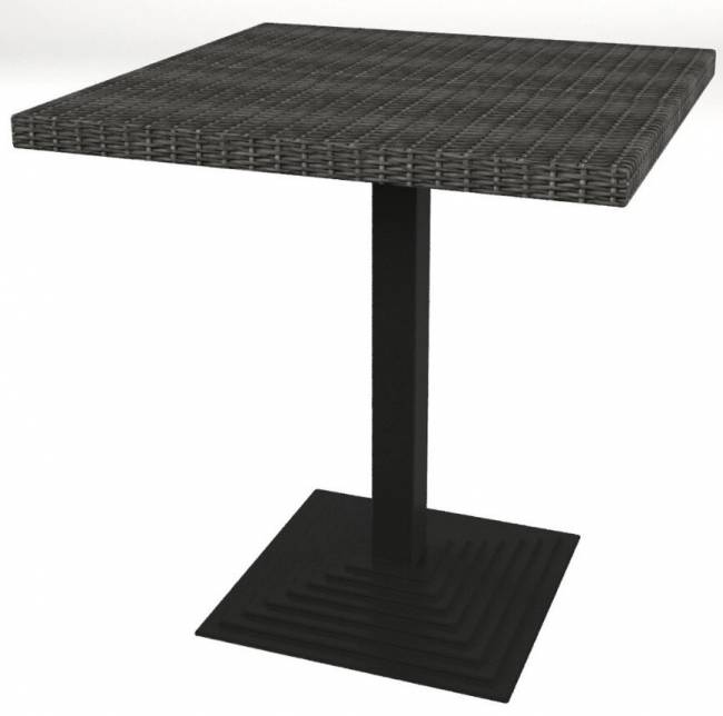 Стол на одной опоре "Севилья", из искусственного ротанга, серый, темно-серый